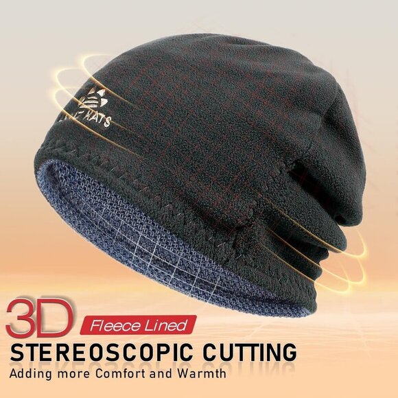 Unisex Blue Grey+grey Knit Fleece-Lined Ski Cap & Neck Gaiter Set Unisex Blue Grey+grey Knit Fleece-Lined Ski Cap & Neck  main image 4